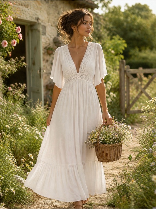bailey blue Dresses & Skirts - Bailey Blue designs white Cottagecore maxi dress